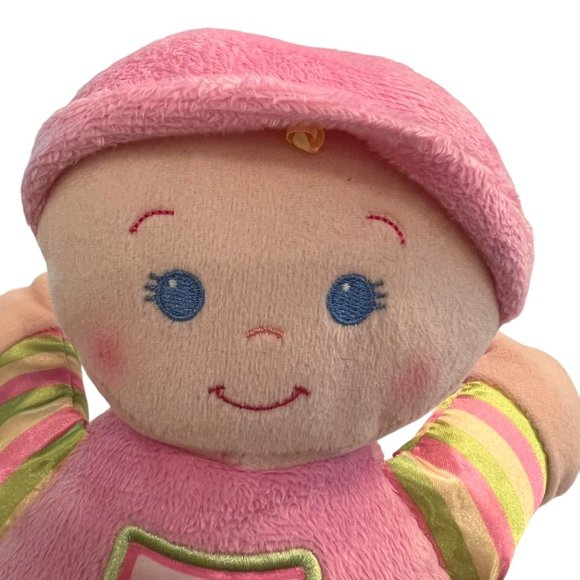 Fisher Price Brilliant Basics Babys 1st Doll Soft Stuffed Plush Pink Rattle Toy - Picture 6 of 8